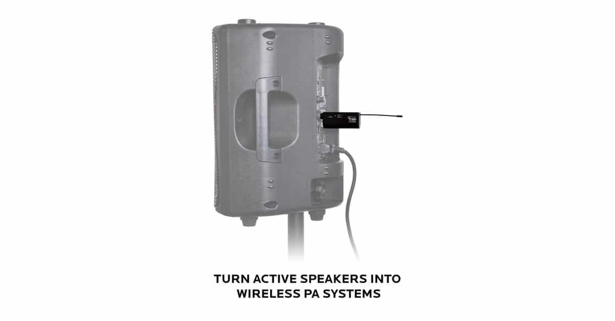 GTU UHF Wireless Mic Systems turn active speakers into wireless PAs